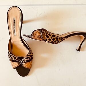 Manolo Blahnik Brown and Black Heels with Sophisticated Design